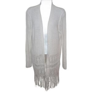 Michael Kors Womens Sz S/M Knit Open Front Fringe Light Weight Cardigan(1877)